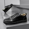 Мода Новые Мужские Ботинки на Платформе из Патентной Кожи на Шнуровке в Стиле Рок Панк с Заклёпками Мужские Спортивные Кроссовки для Ходьбы Обувь Zapatos Hombre