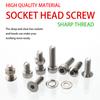880pcs-stainless steel round cup hex bolt, nut, and washer set - M2-M5 sizes, includes hex wrench, suitable for DIY and repair.