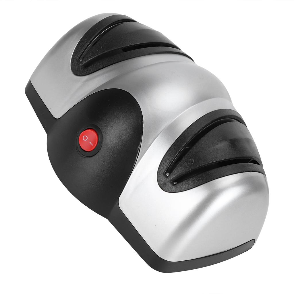 Электрическая точилка для ножей Grinder 2‑ступенчатая заточка кухонный аксессуар серебристо-черный