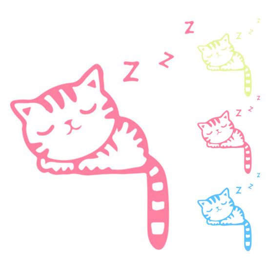Светящаяся наклейка «Сонный кот», без деформации, для спальни, декоративная, мультяшная, наклейка на переключатель «Сонный кот», очаровательная многоцелевая ПВХ