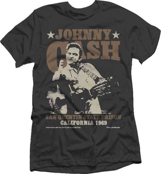 JOHNNY CASH SAN QUENTIN STARS FLIPPING BIRD ROCK COUNTRY MUSIC T TEE SHIRT S-2XL Unisex T-Shirt