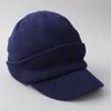 Вязаная шапка с полями Reck Hatter с флисовой подкладкой для мужчин, для зимы и осени, RH-914 темно-синяя, женская,