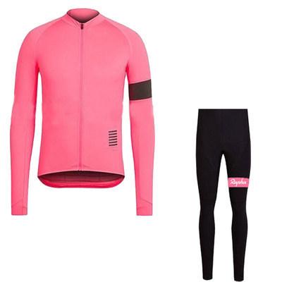 Autumn/Winter Long-Sleeve Cycling Suit Set for Men, Quick-Dry Breathable Mountain Bike Riding Suspender Pants