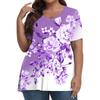 Womens Plus Size Tops Short Shirts V Neck Casual Clothing 3D Printed Tops T-Shirts