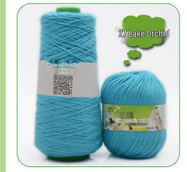 Детская пряжа из хлопка с протеином шелка для вязания и вязания крючком шарфа