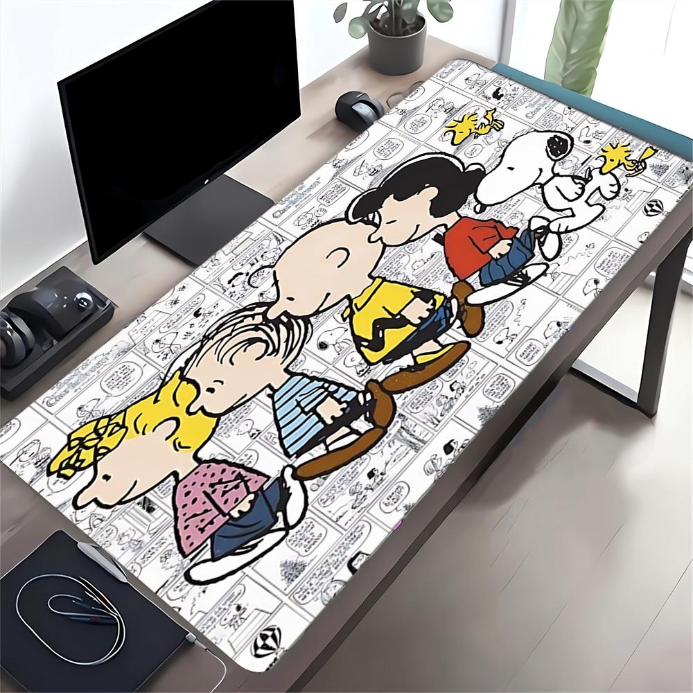 Snoopy Friends Adventure Large Gaming Mouse Pad Nonslip Rubber Base Waterproof Desk Mat For Office Pc Laptop