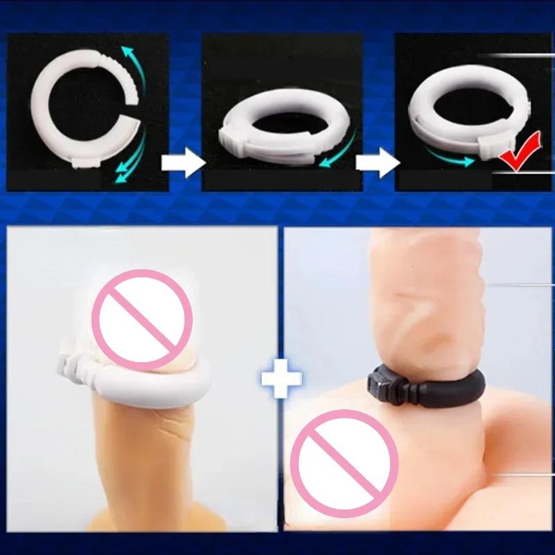 1PC Male Chastity Device Adjustable Cock Ring Bondage Penis Rings Male Extension Train Delay Ejaculation Sex Toys For Men