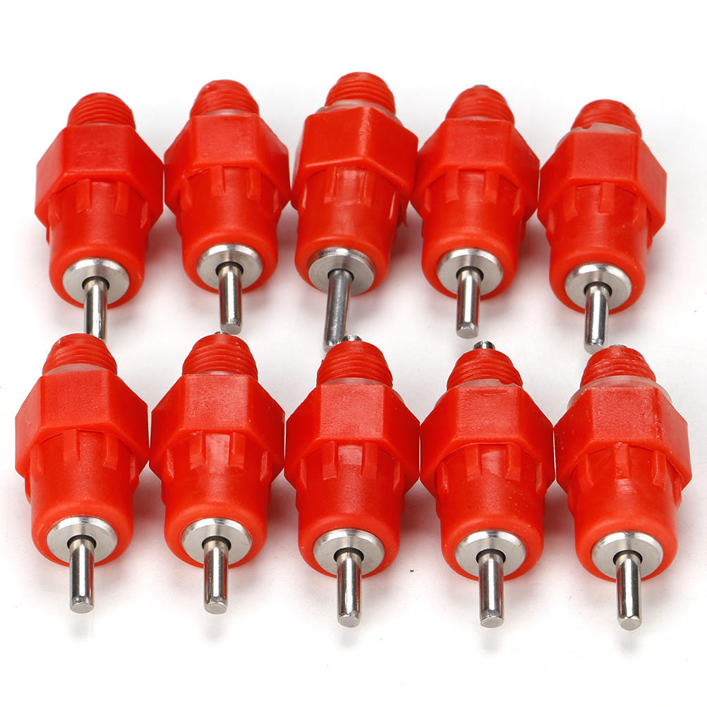 10 Pcs Push Nipple Cup Poultry Chicken Bird Quail Drinker Waterer