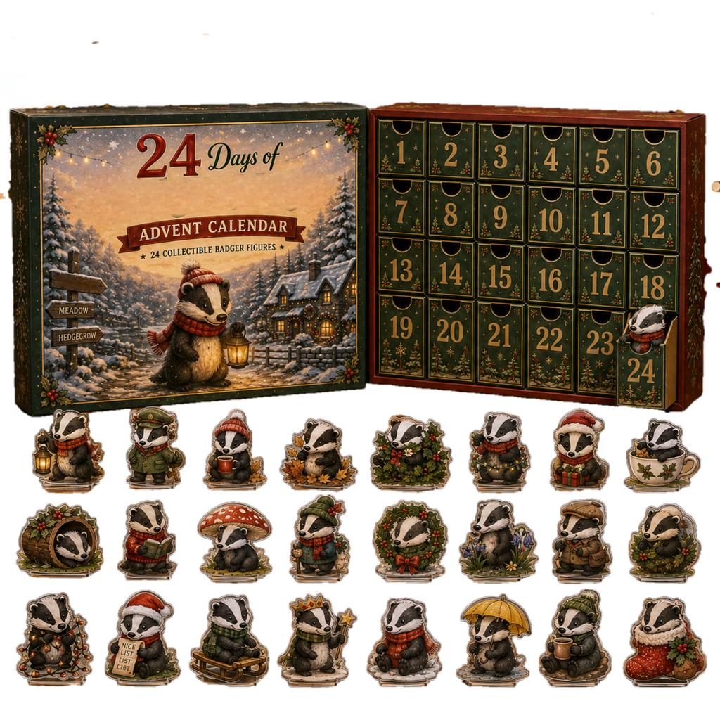 Little Flying Squirrel Series -Day Advent Calendar with 2D Flat Design