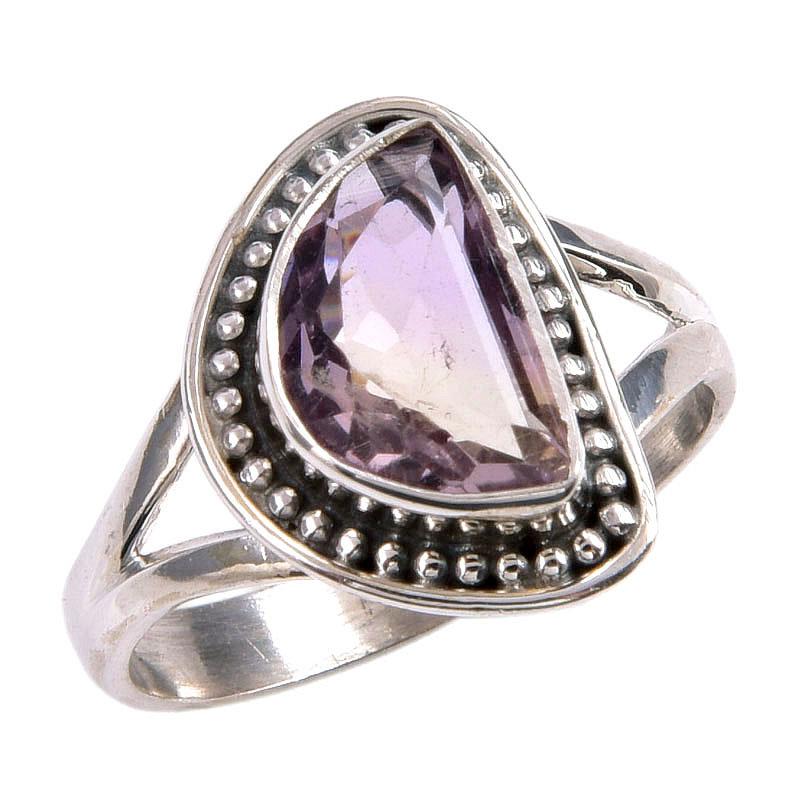 Натуральный аметрин драгоценный камень ручная работа 925 чистое серебро ювелирное кольцо размер 8 A4S90
