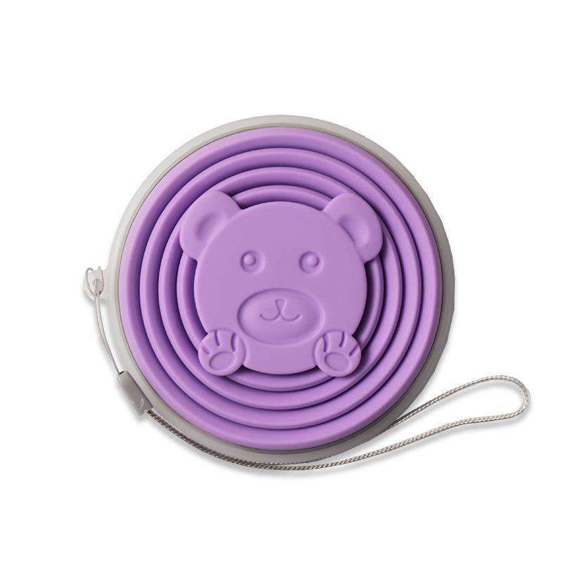 Folding Silica Gel Cup Creative Outdoor Travel Silicone Bear Water Cup Ultra-Thin Telescopic Cup
