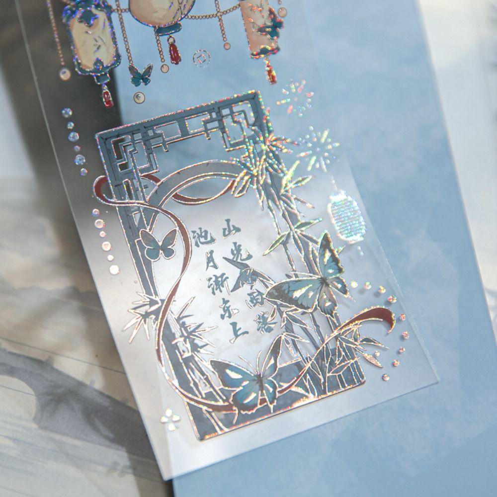 DIY Crafts Moonlight Flower Коллаж Наклейки Декоративные Лазерные Эстетические Наклейки Goo Card