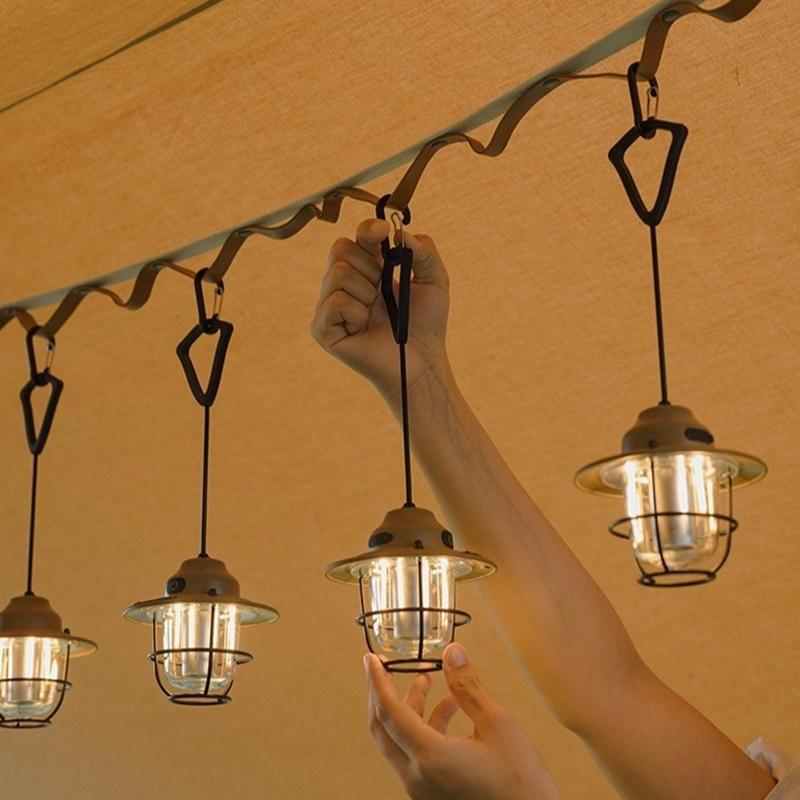 Outdoor Retro Mini Table Lamp, Camp Atmosphere Lamp, USB-Powered Tent Light, LED Camping Hanging Light