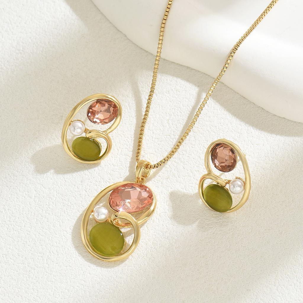 Серьги Mori College Style, комплект ожерелий, универсальные инкрустированные драгоценными камнями, длинная цепочка для женщин на ключицу