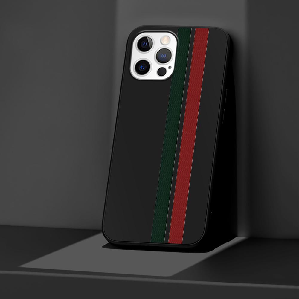 Чехол для телефона Apple iPhone 14 11 13 Pro Max 12 Mini XR 7 8 + SE 2020 XS 6 6s Plus Sports Brand Stripes Silicone Black Cover
