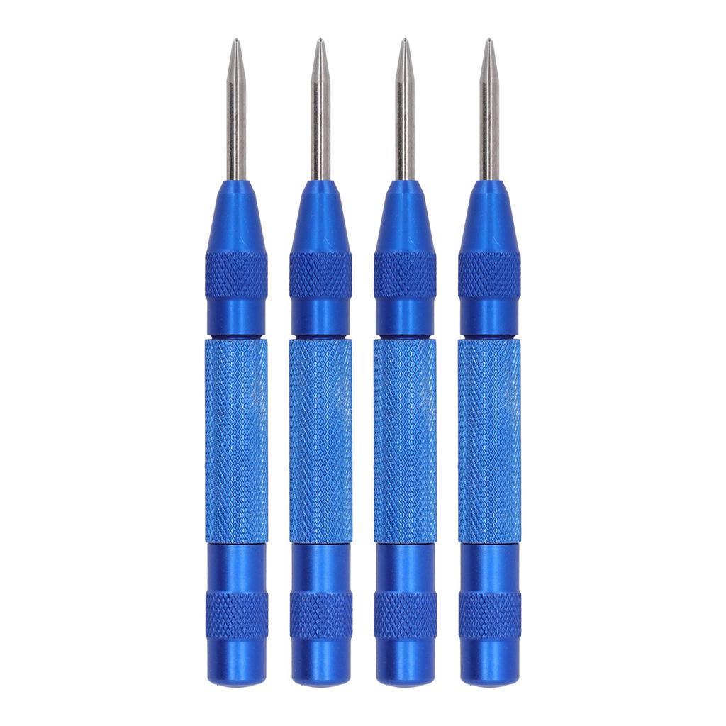 4Pcs Center Punch Automatic High Speed Steel 5in Tool Set Kit for Installation Maintenance Blue
