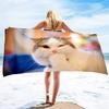 Легкое пляжное полотенце из микрофибры с принтом кошек, мягкое пляжное покрывало, быстросохнущее, супервпитывающее пляжное полотенце для взрослых и детей