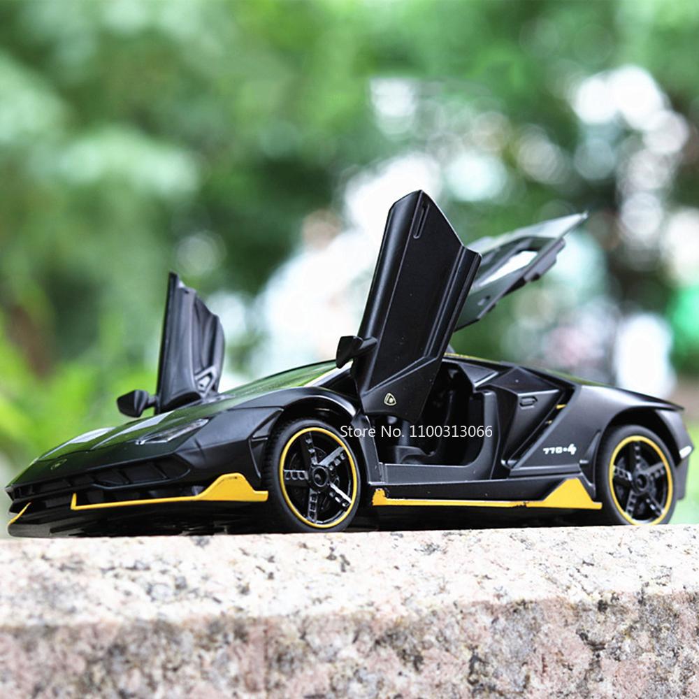 1:32 Lamborghini Lp770-4 Игрушки Модель Спортивные Машины Свет Музыка Резиновые Шины Колесо Транспортного Средства Оттянуть Назад Миниатюрная Машина Детское Украшение Подарки