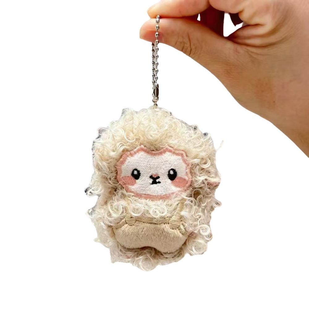 Cute Plush Sheep Keychain Portable Fluffy Animal Keyring Backpack Pendant Festive Decor