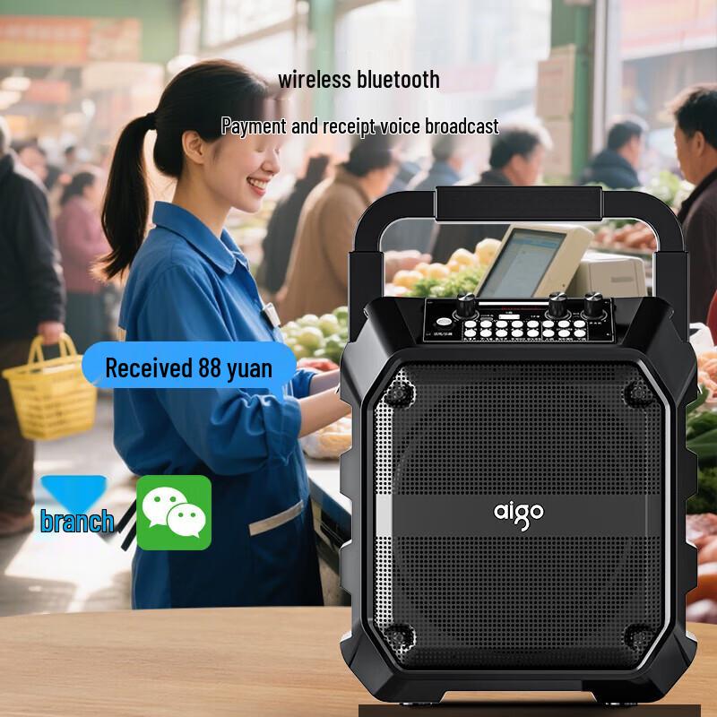 Bluetooth-колонка Aigo T52, китайская вилка (адаптер в комплекте)