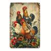 Винтажная металлическая плакат с петухом 8x12 дюймов Алюминиевое настенное искусство для кухни
