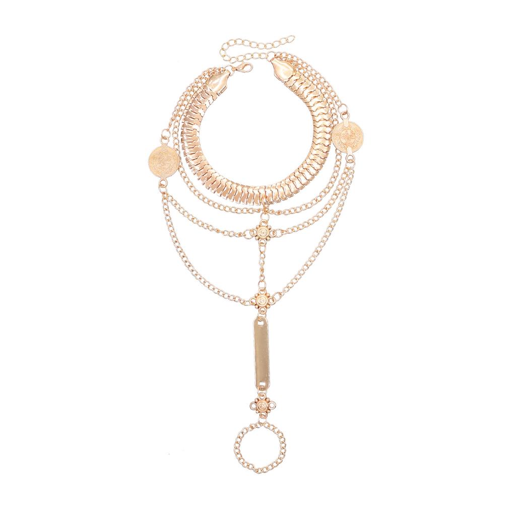 Богемный Винтажный Полый Цветочный Браслет на Палец для Женщин Фестивальный Турецкий Рабский Браслет Пляжный Цыганский Племенной Браслет Сексуальные Украшения