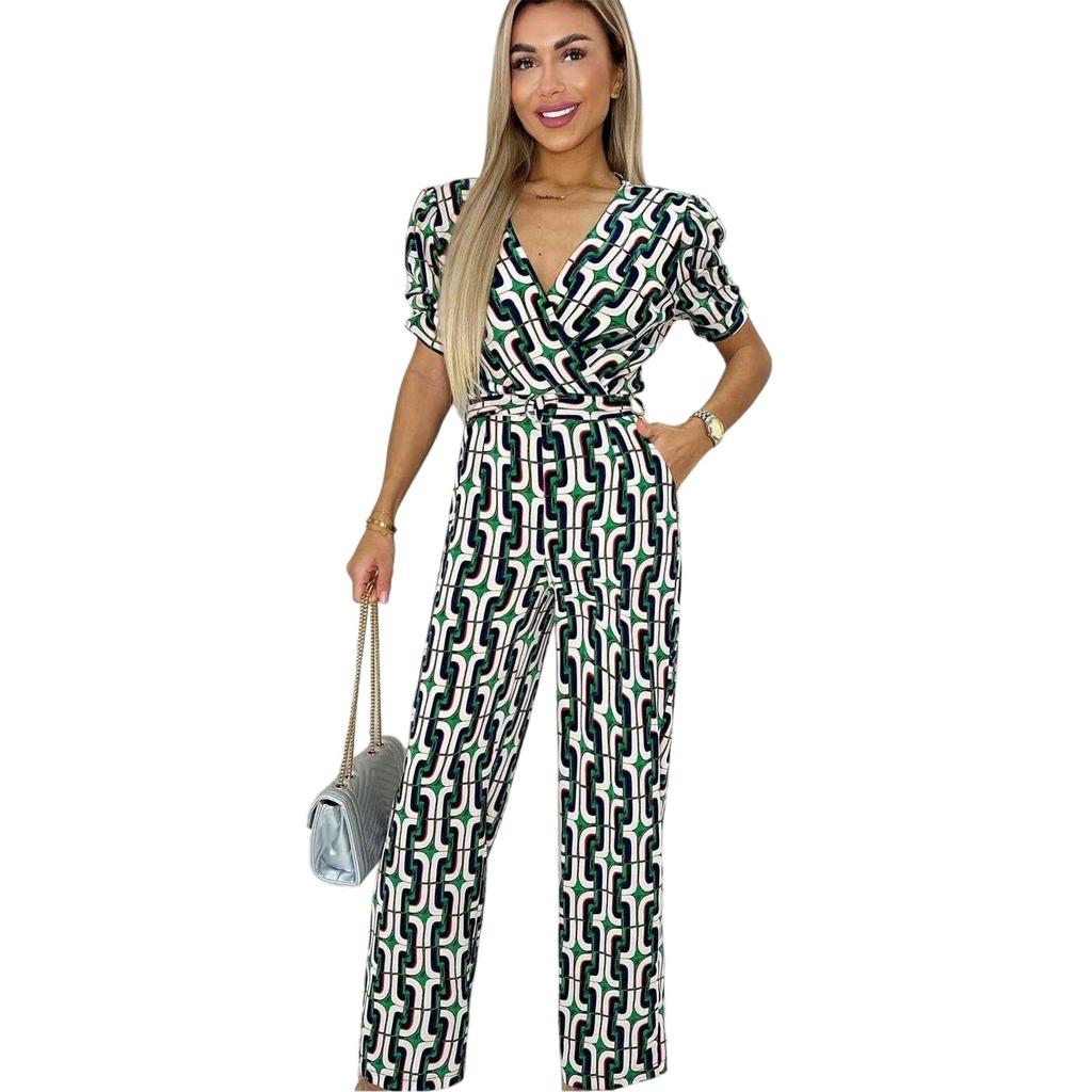 AX Paris Womens/Ladies Geometric Pattern Belted Jumpsuit