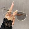 Color Changing Myopia Glasses Fashionable Retro Cat Eye Pochromic Glasses Blue Light Blocking Eye Protection Diopter To -4.0