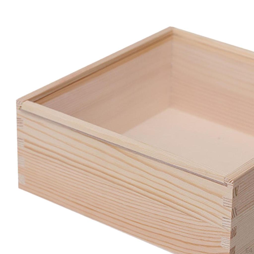 Wooden Box Craft Gift Desktop Candy Display Storage Container Jewlery Organizer