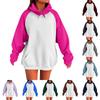 Women's Long Sleeve Oversized Oversized Raglan Sleeve Women's Hooded Fleece Sweatshirt