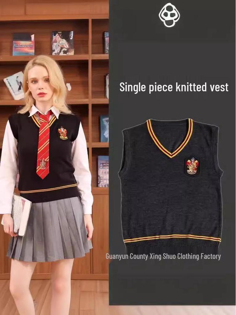 Унисекс Кофта без рукавов с V-образным вырезом Косплей Свитер Академии Магии Гарри Поттера