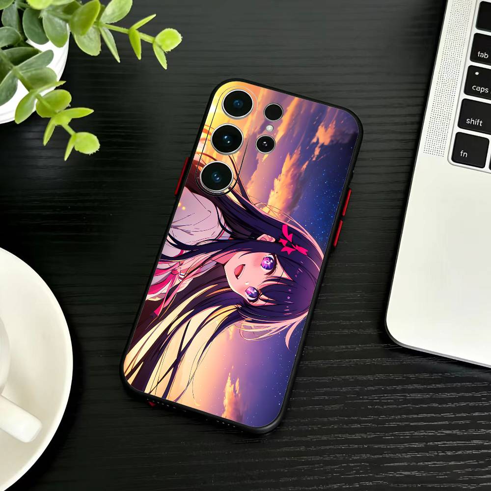 Oshi No Ko A-Аниме Милый Чехол Для Телефона Для Samsung S26,S25,S24,S23,S22,S21,S20,S30,Ultra,Plus,Fe,Note,5G Черный Чехол