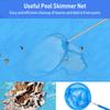 Round Pool Skimmer Net with Telescopic Rod Removal Leaf Rake Swimming Pool Ponds Fast Cleaning Tool with Heavy Duty