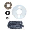 T8F Chain Sprocket Kit Steel 116 Link Drive Chain with Toothless Freewheel 54T Chainring Connector 9T Sprocket Turning Set for DIY Bike Scooter