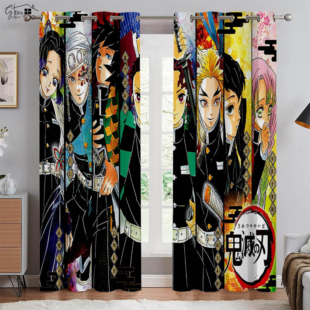 Шторы для девочек с принтом комиксов и аниме, студенческое общежитие, спальня, гостиная, украшение, шторы для дома, 2 шт.