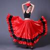 Women Maxi Skirt Elastic Waist Stitching Layered Cake Skirt Color-Blocked Red Black 360 Degree Oversized Skirt Stage Performance Wear