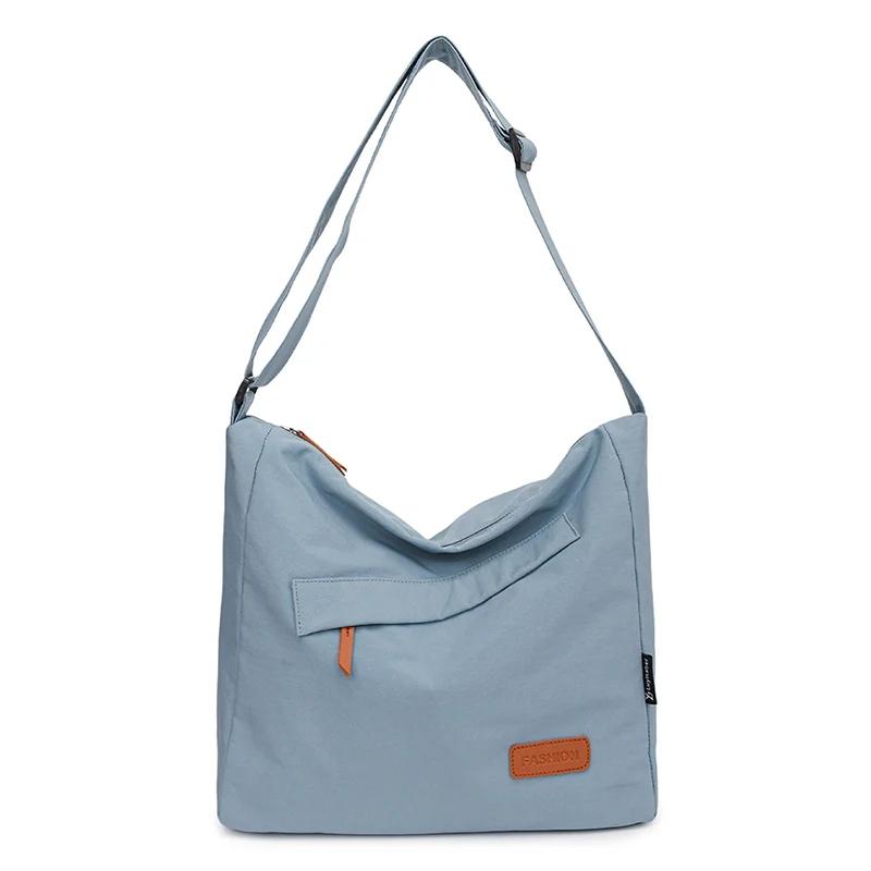 Сумка-тоут унисекс из однотонного холста большой вместимости для покупок и пляжа