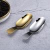 Tea Spoon Mirror Polishing Anti Corrosion Short Handles 304 Stainless Steel Enlarged Head Dessert Sugar Salt Spice Scoop for Kitchen