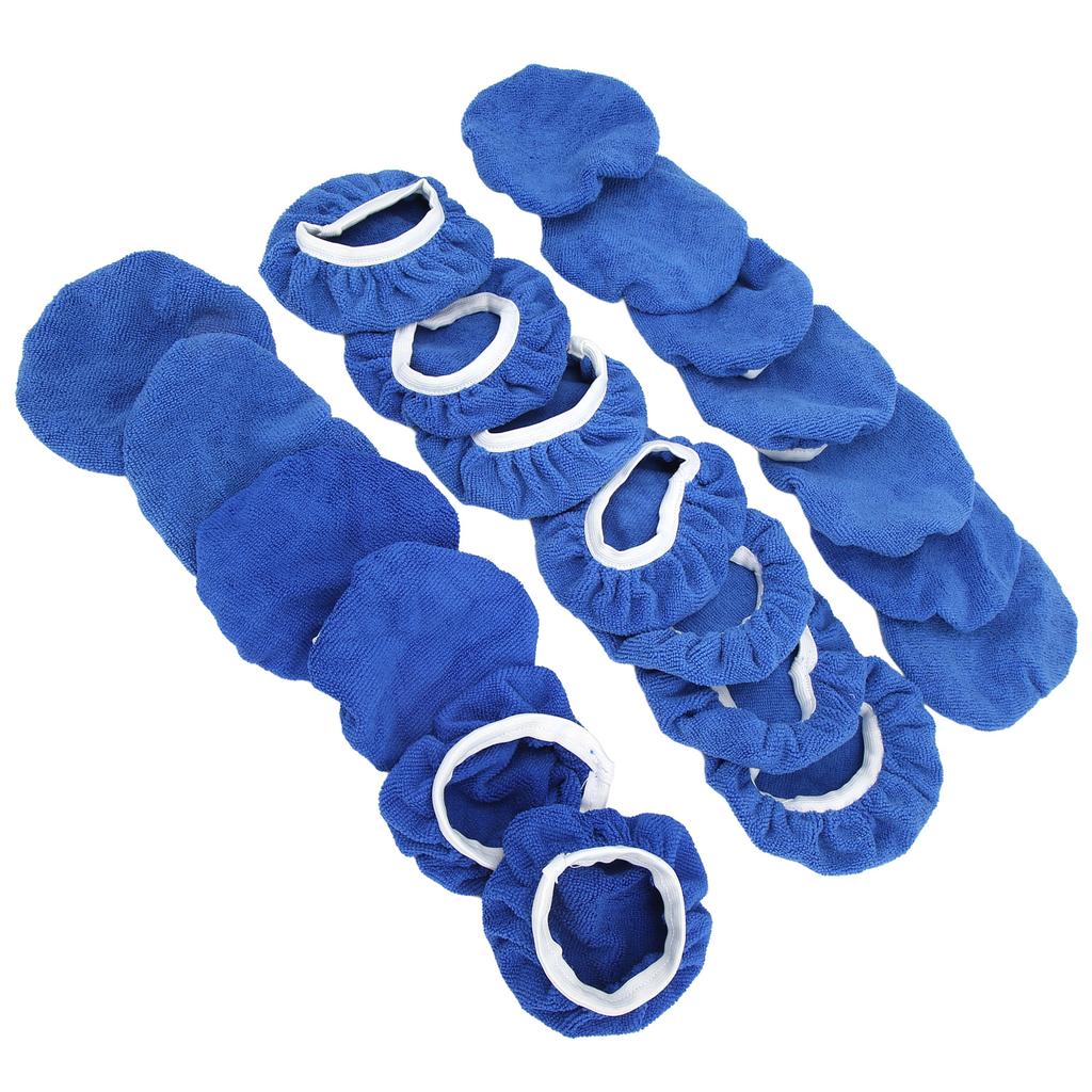 20 Pieces Car Polishing Bonnet Pads Microfiber Waxing Buffing Cover for 5 To 6in Auto Polishers
