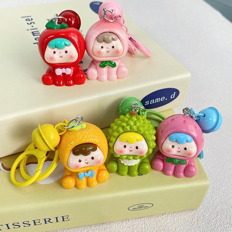 Креативная кавайная смоляная трехмерная кукла-брелок для рюкзака, подвеска, аксессуары, милый сладкий фрукт, автомобильный брелок, маленькие подарки