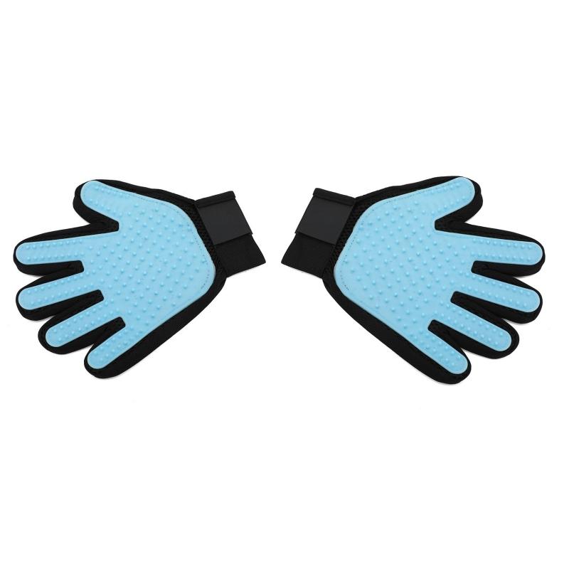Pet Hair Removal Glove a Pair Double-sided Universal for Cats Dogs Wet Dry Use Brushes Bathes Soft Effortlessly Removes Fur