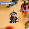 Magic Cat Car Rearview Mirror Accessories, 2D Flat Acrylic Pendant Car Rear View Mirror Charm, Christmas Tree Hanging Ornament, Car Interior