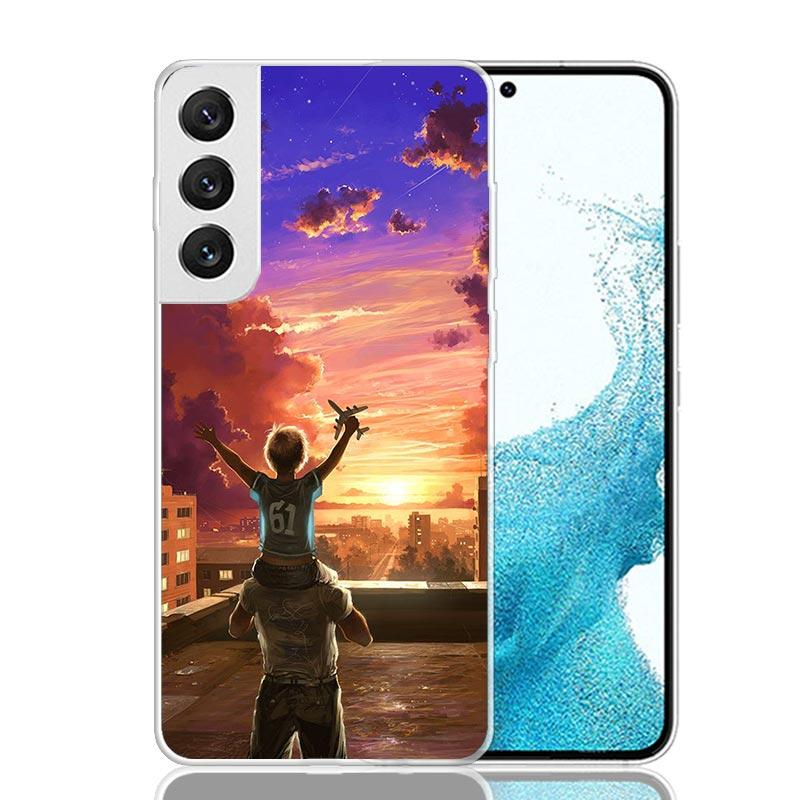Чехол для телефона "Папа и девочка/мальчик" для Samsung Galaxy S26 S25 Edge S24 S23 FE S22 Ultra S21 Plus S20 + Fundas Cover Coque Galaxy S