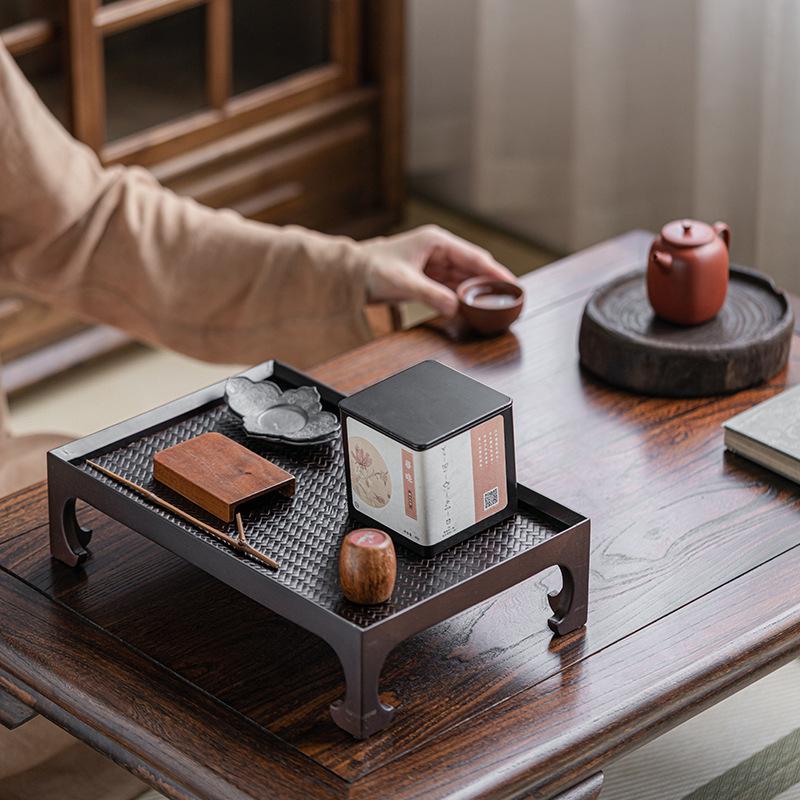 Поднос для чая Zen Bamboo с высокими ножками, бытовой высококачественный поднос для сухого чая, подставка для хранения чашек и чайников