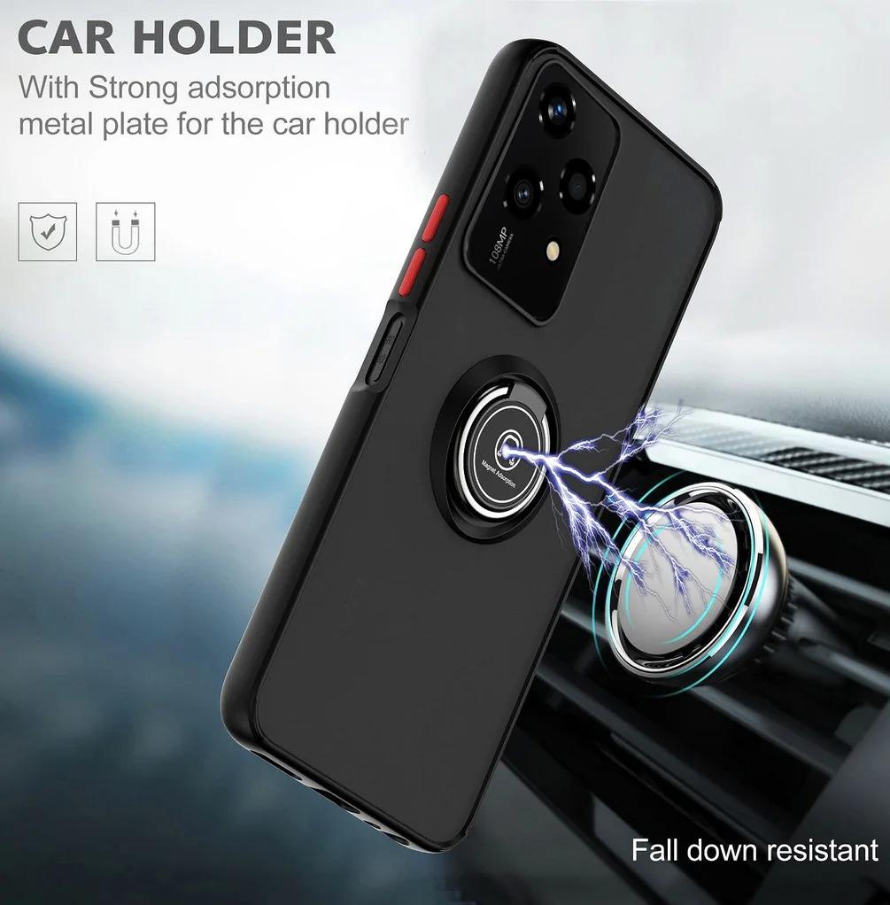 Чехол Armor Matte Case For Honor 200 Lite, чехол для Honor 200 Pro, смарт-кольцо, магнитный держатель, подставка, противоударный чехол Fundas