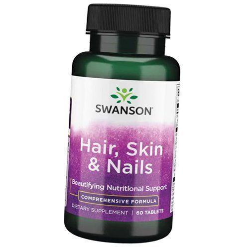 Комплекс для кожи, волос и ногтей, Hair, Skin & Nails, Swanson 60таб (36280062)