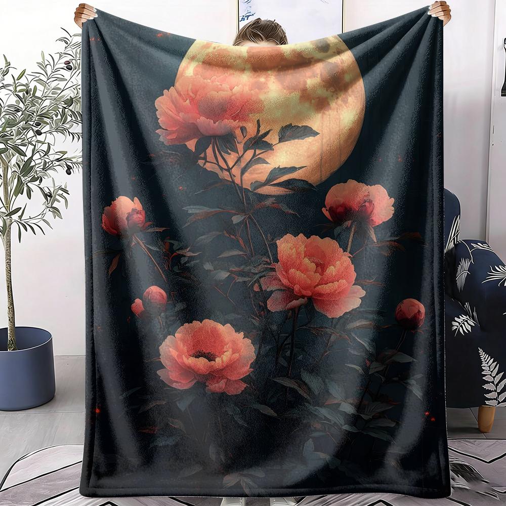 Пледы с пионами Мягкий фланель AC Легкий летний плед для сна Уютный плед для дивана кровати Путешествий Дома