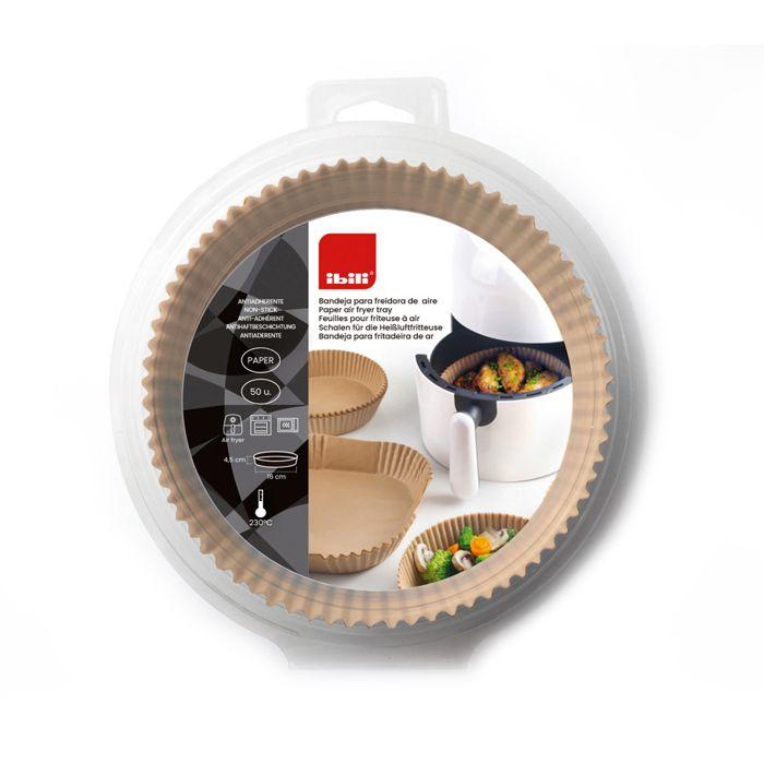 50 feuilles jetables rondes air fryer 20 cm - Ibili