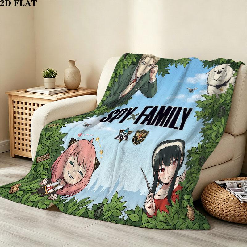 1PC Spy Family Patterned Flannel Blanket Suitable For All Seasons For Home Decor Warmth And Comfort Gifts Holiday Present
