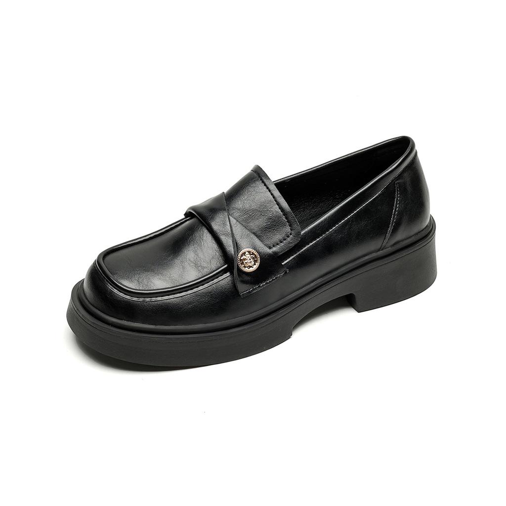 Weiwei girl 75-93 лоферы на платформе женские бархатные туфли-однопедальки черные маленькие кожаные туфли в британском стиле женская осенняя обувь